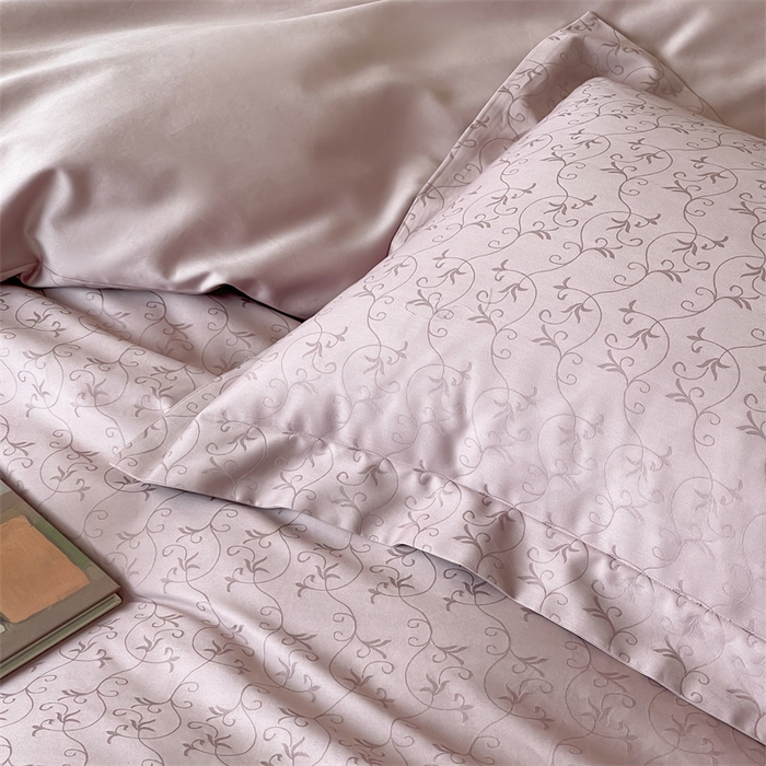 91家纺网 家纺一手货源 找家纺 凡客家居 2025新款100支（5050双股）长绒棉全棉提花四件套 克洛伊-莫奈紫