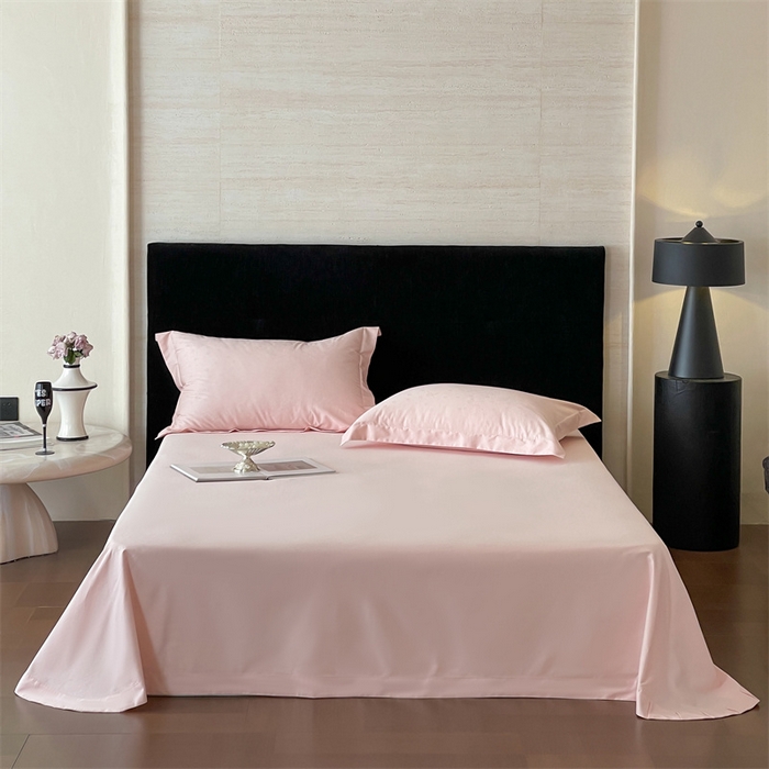 91家纺网 家纺一手货源 找家纺 凡客家居 2025新款100支（5050双股）长绒棉全棉提花四件套 朵芙-仙桃粉