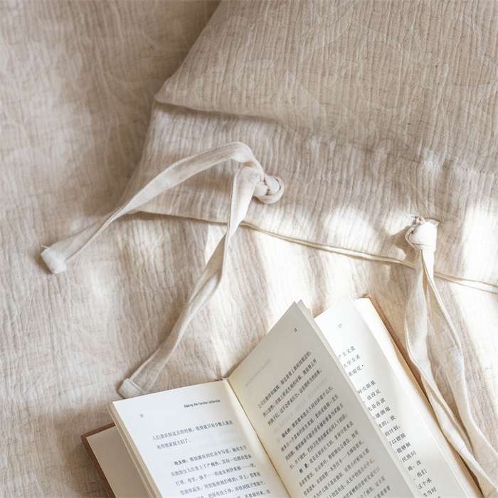 91家纺网 家纺一手货源 找家纺 （总）璞素家居 2025新款棉麻绑带款四件套