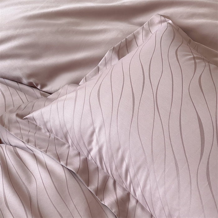 91家纺网 家纺一手货源 找家纺 凡客家居 2025新款100支（5050双股）长绒棉全棉提花四件套 布兰卡-莫奈紫