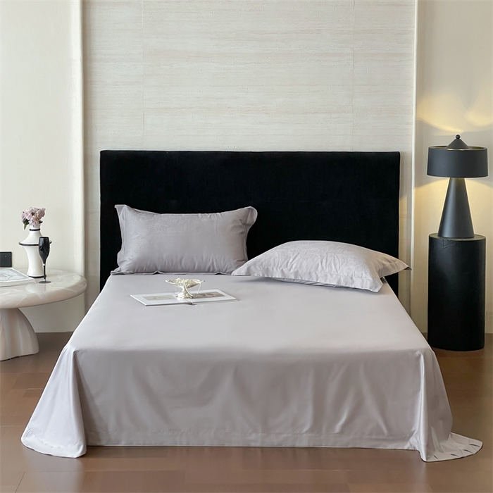 91家纺网 家纺一手货源 找家纺 凡客家居 2025新款100支（5050双股）长绒棉全棉提花四件套 洛园-高级灰