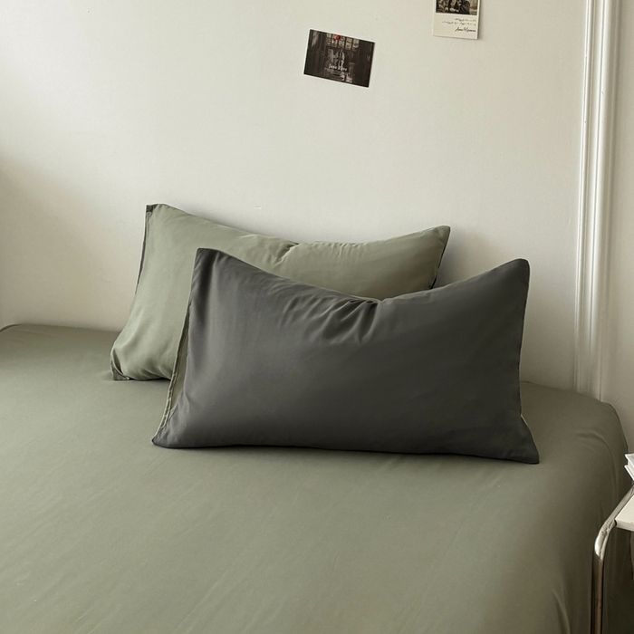 91家纺网 家纺一手货源 找家纺 百花王 2025新款纯色四件套 抹茶深灰