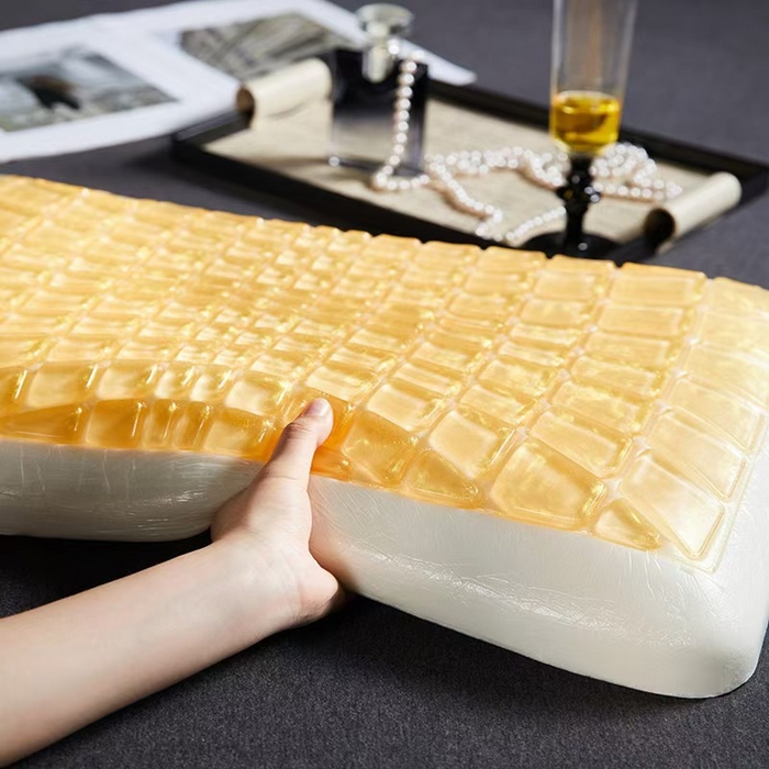 91家纺网 家纺一手货源 找家纺 （总）云熙枕业 2025春夏新款晶雅金珀悬浮凝胶枕头凉感记忆枕头枕芯单枕芯