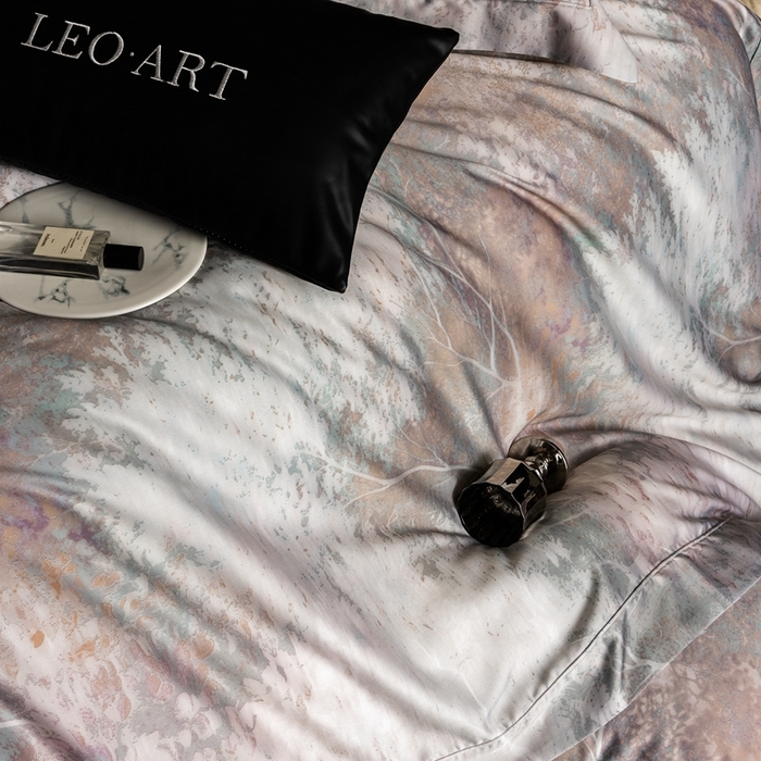 91家纺网 家纺一手货源 找家纺 涞澳家纺 2025新款天丝数码印花四件套 朝暮