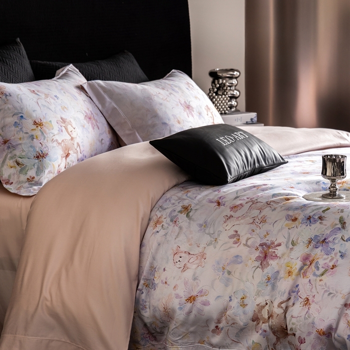 91家纺网 家纺一手货源 找家纺 涞澳家纺 2025新款天丝数码印花四件套 春序