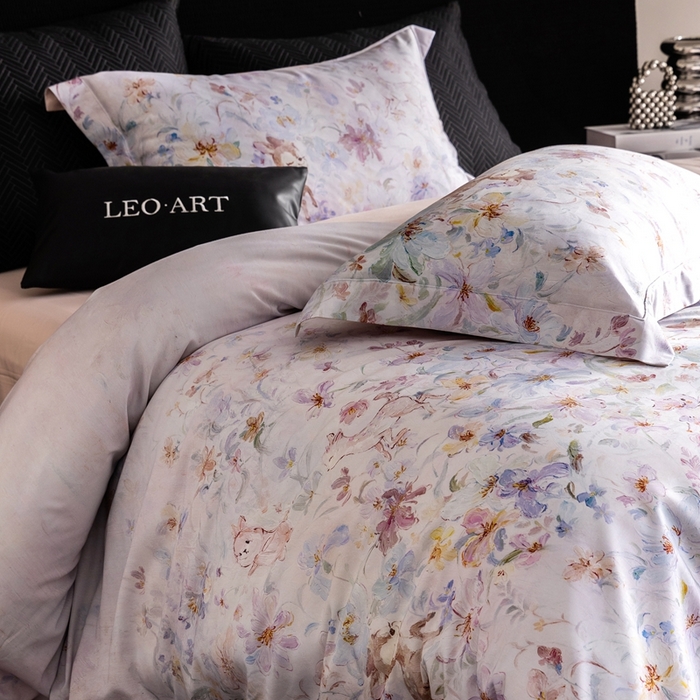 91家纺网 家纺一手货源 找家纺 涞澳家纺 2025新款天丝数码印花四件套 春序