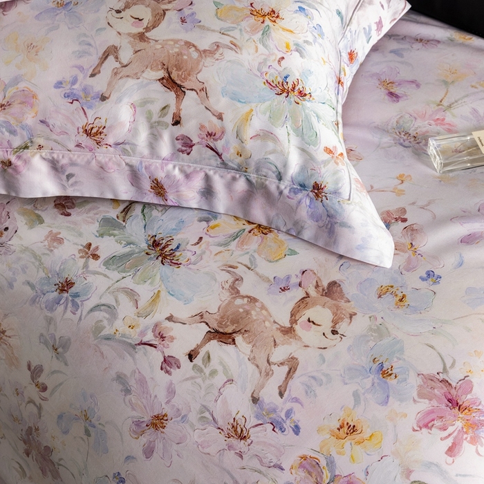 91家纺网 家纺一手货源 找家纺 涞澳家纺 2025新款天丝数码印花四件套 春序