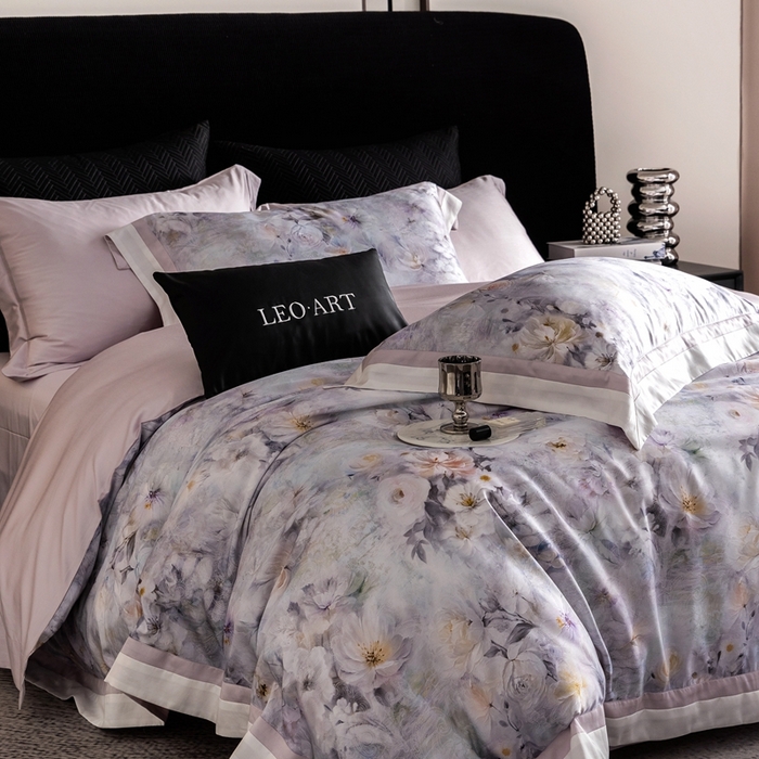 91家纺网 家纺一手货源 找家纺 涞澳家纺 2025新款天丝数码印花四件套 谷兰