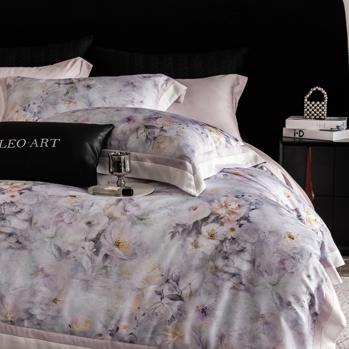 91家纺网 家纺一手货源 找家纺 涞澳家纺 2025新款天丝数码印花四件套 谷兰