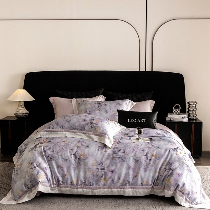 91家纺网 家纺一手货源 找家纺 涞澳家纺 2025新款天丝数码印花四件套 谷兰