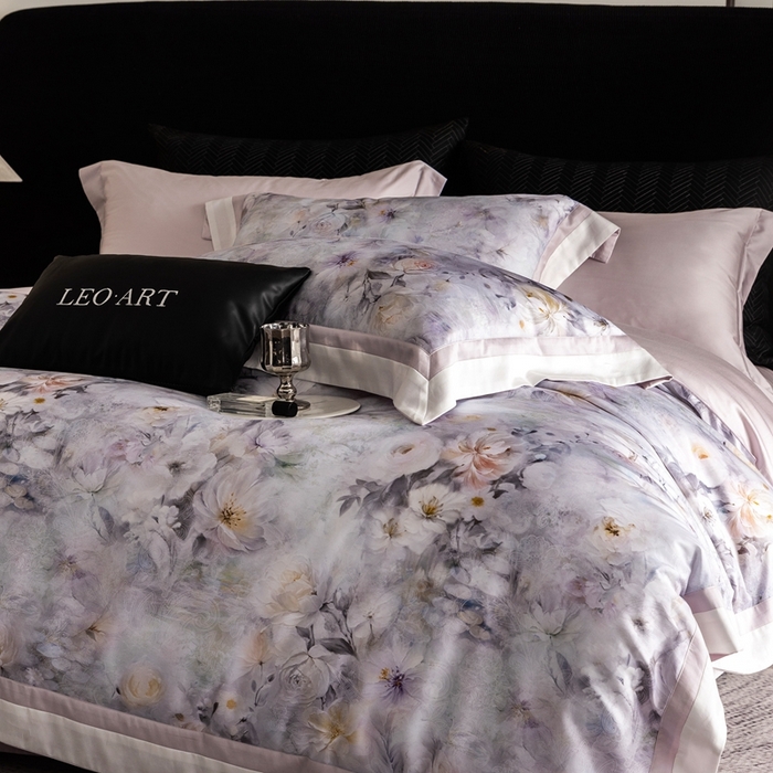 91家纺网 家纺一手货源 找家纺 涞澳家纺 2025新款天丝数码印花四件套 谷兰