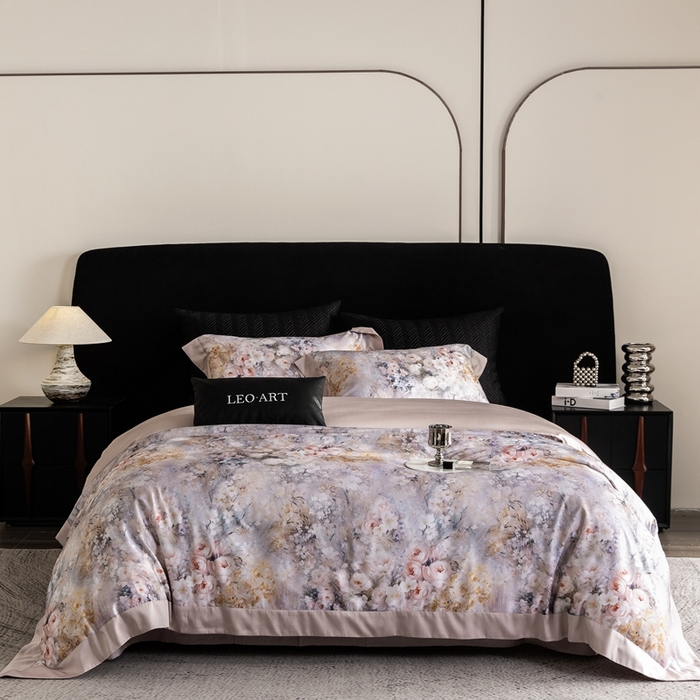 91家纺网 家纺一手货源 找家纺 涞澳家纺 2025新款天丝数码印花四件套 景明