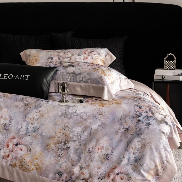 91家纺网 家纺一手货源 找家纺 涞澳家纺 2025新款天丝数码印花四件套 景明