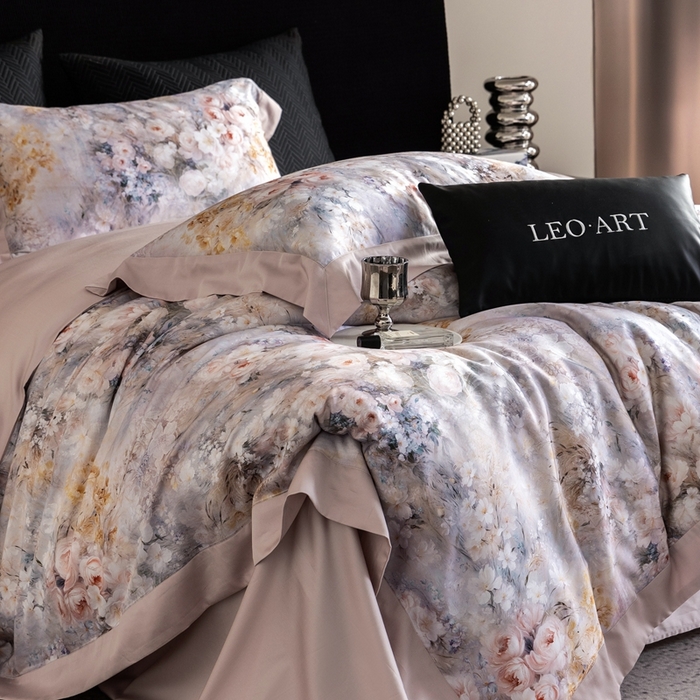 91家纺网 家纺一手货源 找家纺 涞澳家纺 2025新款天丝数码印花四件套 景明