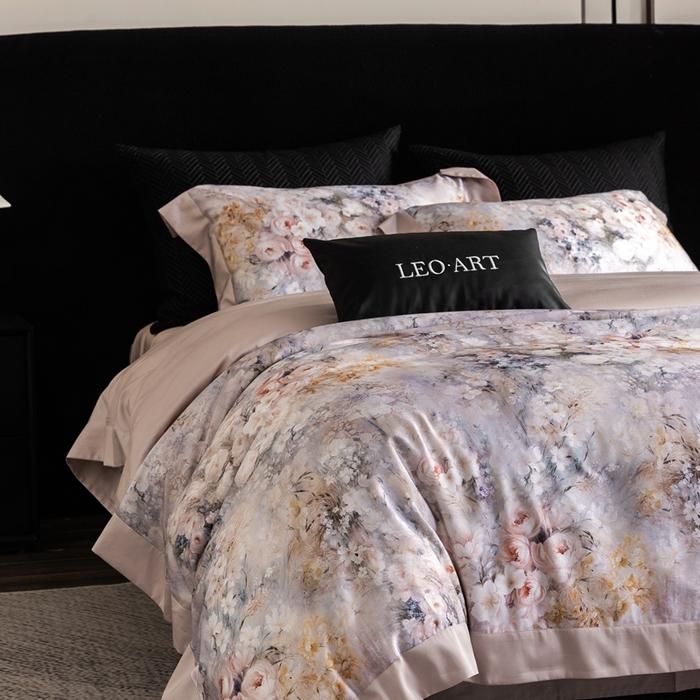 91家纺网 家纺一手货源 找家纺 涞澳家纺 2025新款天丝数码印花四件套 景明