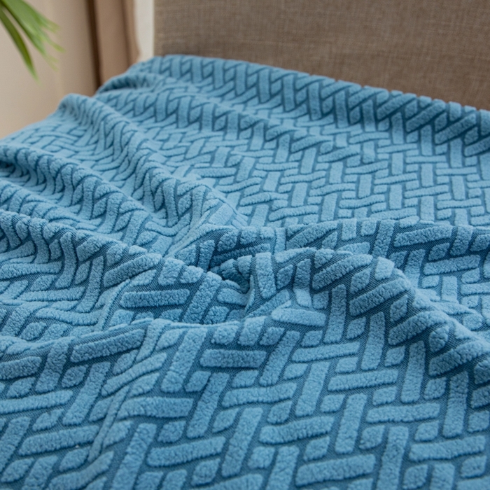 91家纺网 家纺一手货源 找家纺 沐沐家纺 2026新款摇粒绒裙边椅子套 摇粒绒—孔雀蓝 椅套/只