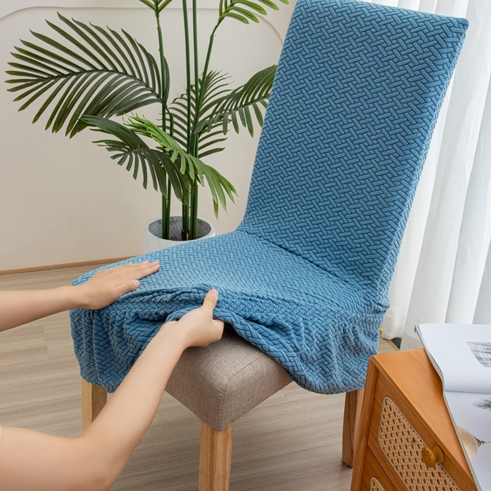 91家纺网 家纺一手货源 找家纺 沐沐家纺 2026新款摇粒绒裙边椅子套 摇粒绒—孔雀蓝 椅套/只