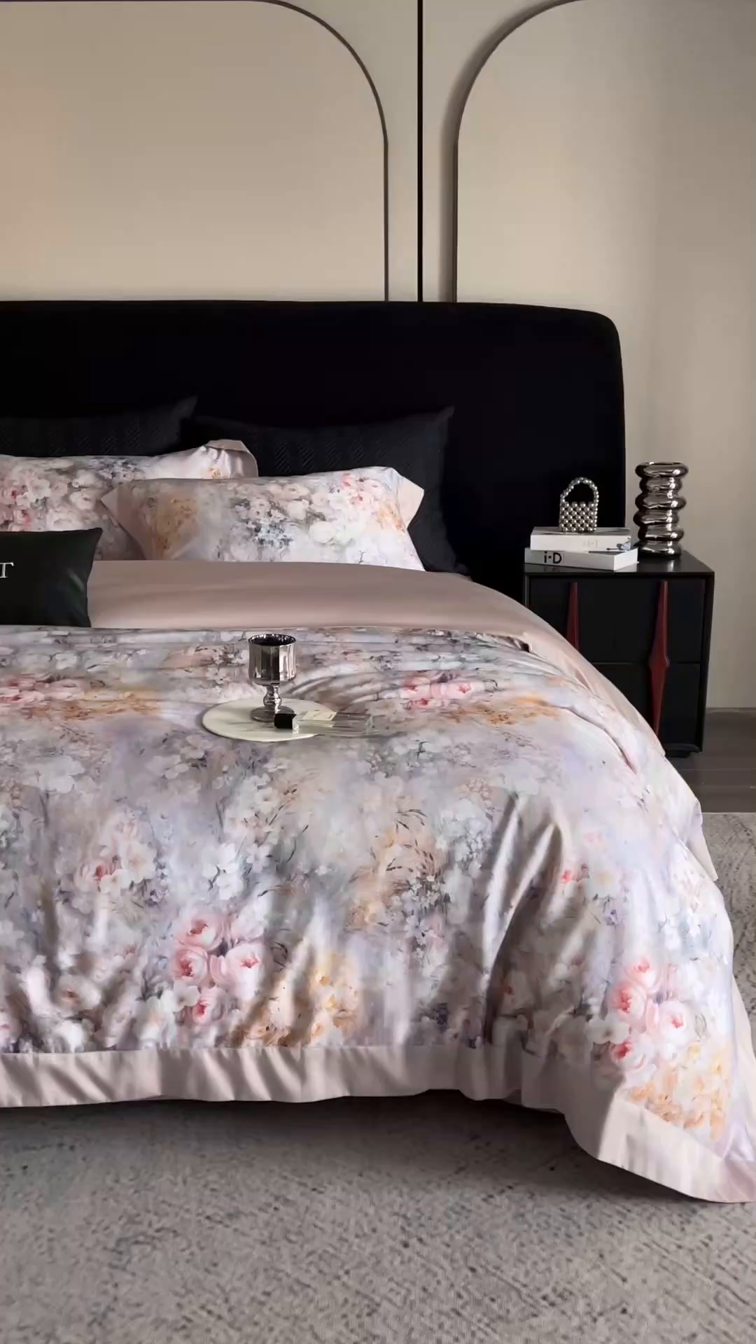 91家纺网 家纺一手货源 找家纺 涞澳家纺 2025新款天丝数码印花四件套 景明