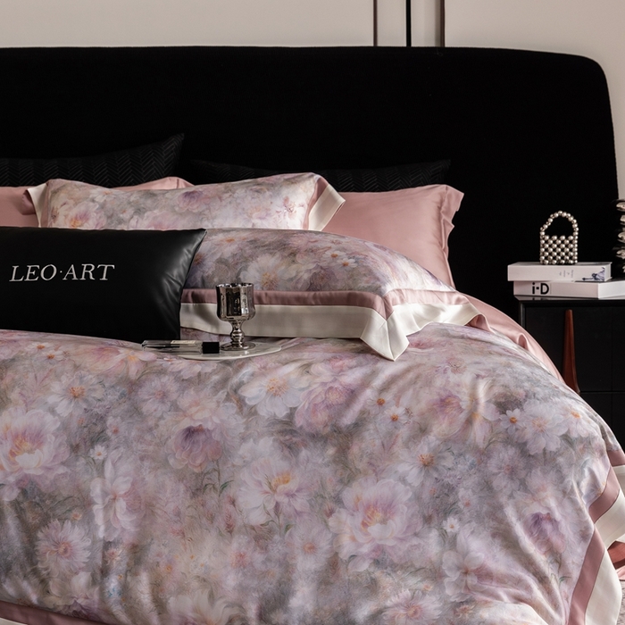 91家纺网 家纺一手货源 找家纺 涞澳家纺 2025新款天丝数码印花四件套 觅香