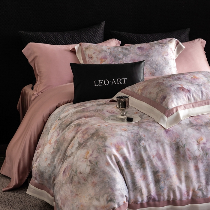 91家纺网 家纺一手货源 找家纺 涞澳家纺 2025新款天丝数码印花四件套 觅香