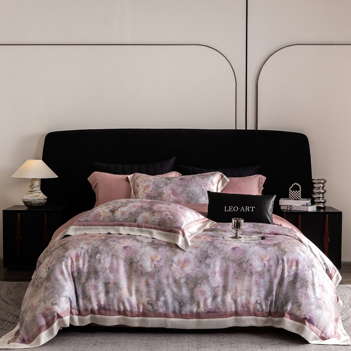 91家纺网 家纺一手货源 找家纺 涞澳家纺 2025新款天丝数码印花四件套 觅香