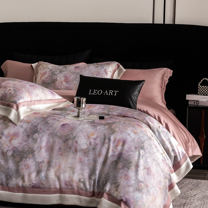 91家纺网 家纺一手货源 找家纺 涞澳家纺 2025新款天丝数码印花四件套 觅香