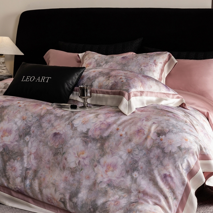 91家纺网 家纺一手货源 找家纺 涞澳家纺 2025新款天丝数码印花四件套 觅香