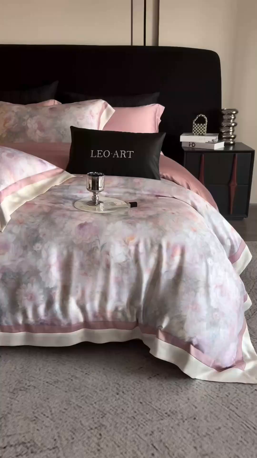 91家纺网 家纺一手货源 找家纺 涞澳家纺 2025新款天丝数码印花四件套 觅香