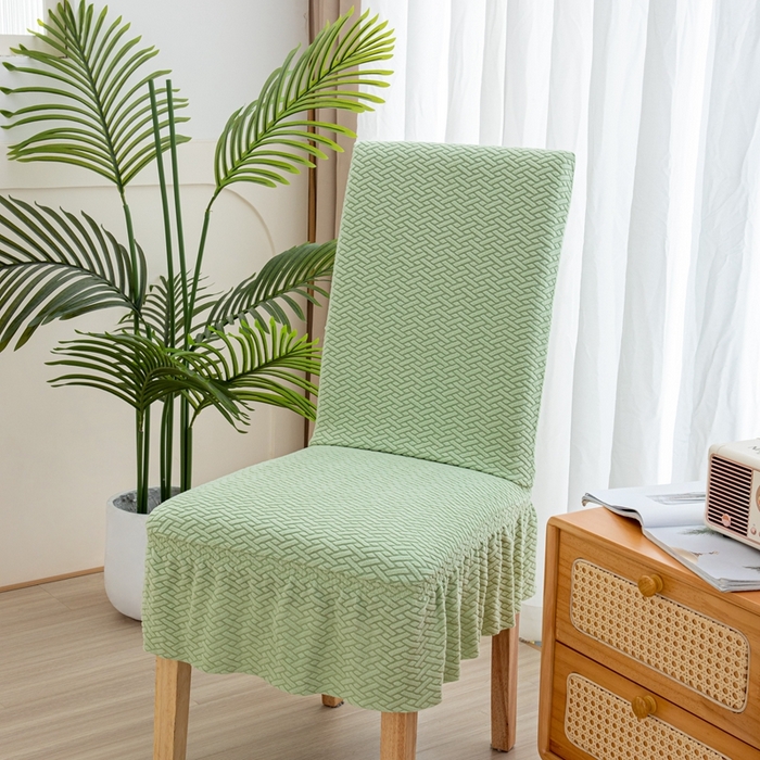 沐沐家纺 2026新款摇粒绒裙边椅子套 摇粒绒—抹茶绿 椅套/只