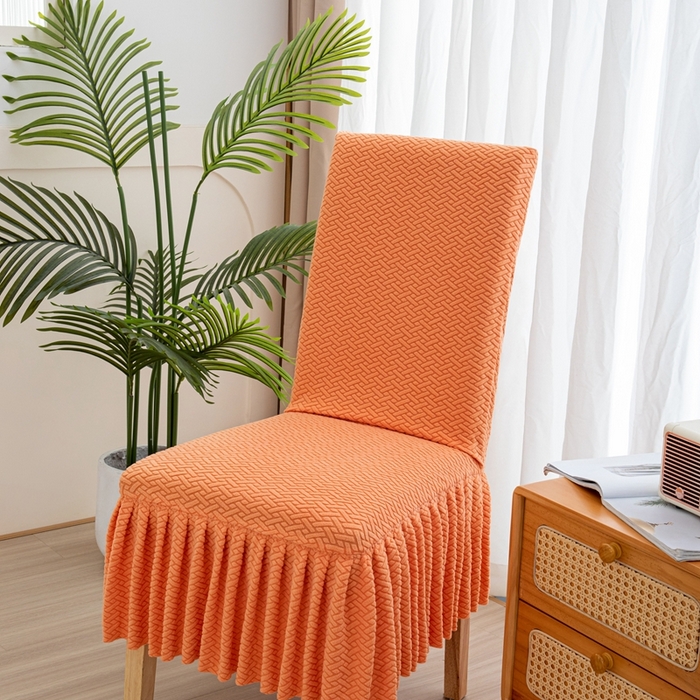 沐沐家纺 2026新款摇粒绒裙边椅子套 摇粒绒—元气橙 椅套/只