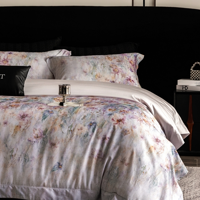 91家纺网 家纺一手货源 找家纺 涞澳家纺 2025新款天丝数码印花四件套 轻语