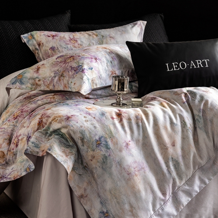 91家纺网 家纺一手货源 找家纺 涞澳家纺 2025新款天丝数码印花四件套 轻语