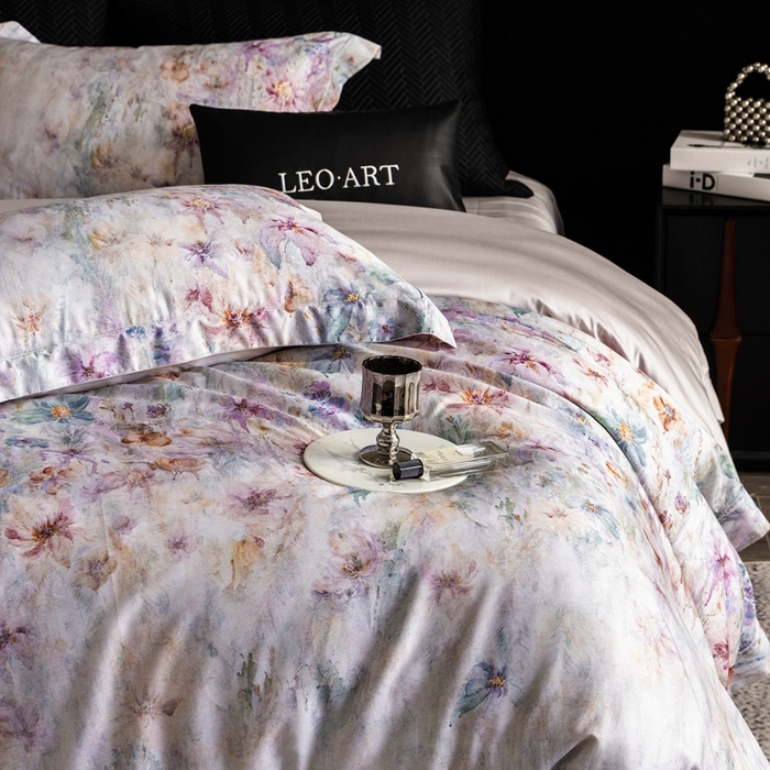 91家纺网 家纺一手货源 找家纺 涞澳家纺 2025新款天丝数码印花四件套 轻语