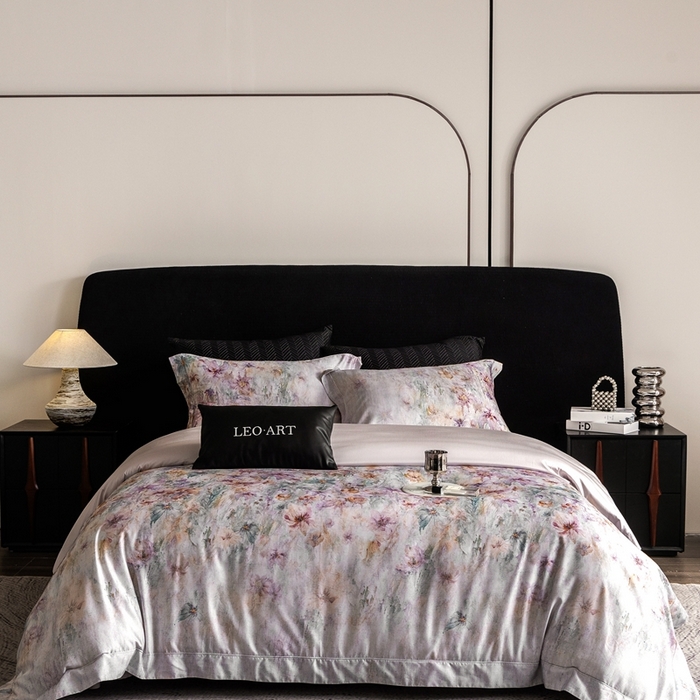 91家纺网 家纺一手货源 找家纺 涞澳家纺 2025新款天丝数码印花四件套 轻语