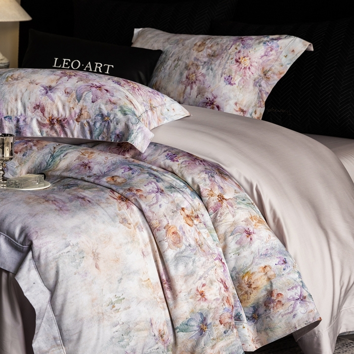 91家纺网 家纺一手货源 找家纺 涞澳家纺 2025新款天丝数码印花四件套 轻语