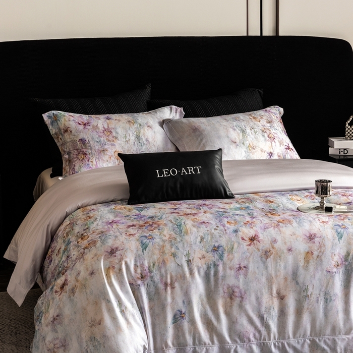 91家纺网 家纺一手货源 找家纺 涞澳家纺 2025新款天丝数码印花四件套 轻语