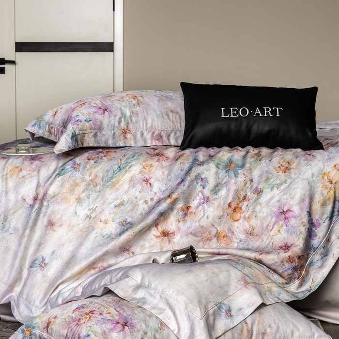 91家纺网 家纺一手货源 找家纺 涞澳家纺 2025新款天丝数码印花四件套 轻语