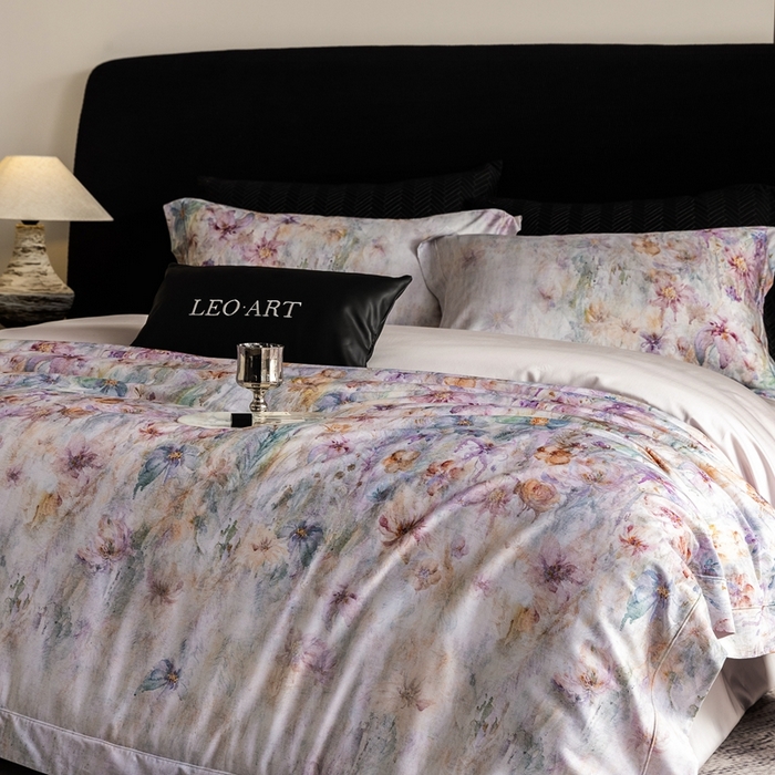 91家纺网 家纺一手货源 找家纺 涞澳家纺 2025新款天丝数码印花四件套 轻语