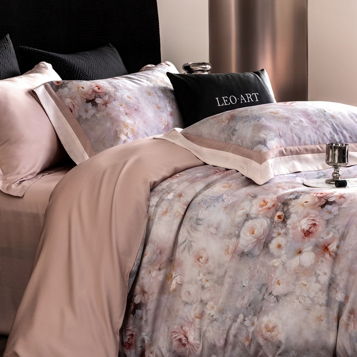 91家纺网 家纺一手货源 找家纺 涞澳家纺 2025新款天丝数码印花四件套 舒曼