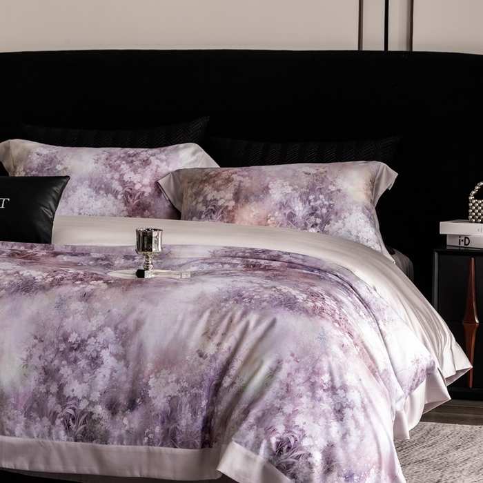 91家纺网 家纺一手货源 找家纺 涞澳家纺 2025新款天丝数码印花四件套 晚意