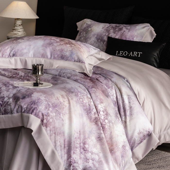 91家纺网 家纺一手货源 找家纺 涞澳家纺 2025新款天丝数码印花四件套 晚意