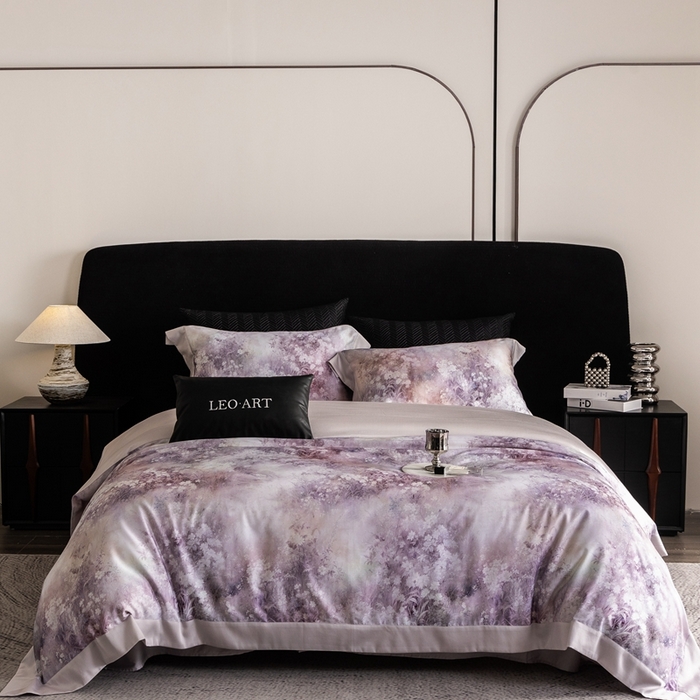 91家纺网 家纺一手货源 找家纺 涞澳家纺 2025新款天丝数码印花四件套 晚意