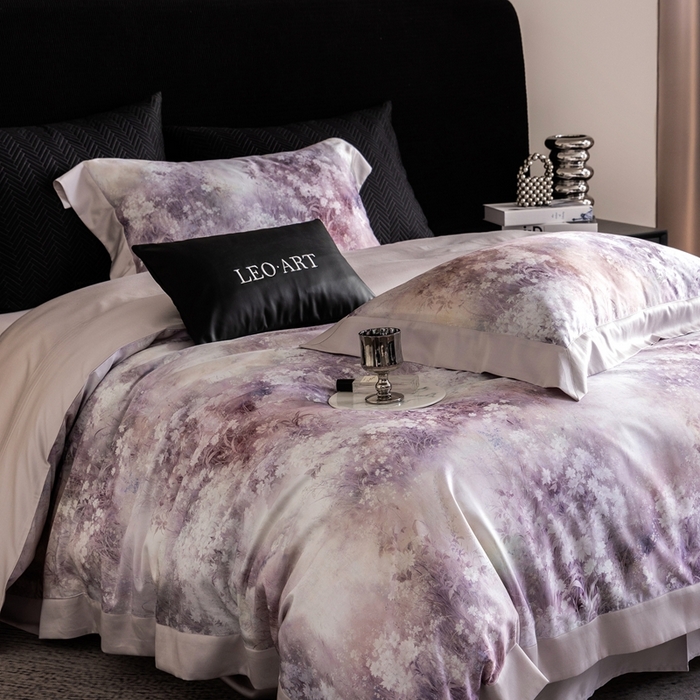 91家纺网 家纺一手货源 找家纺 涞澳家纺 2025新款天丝数码印花四件套 晚意