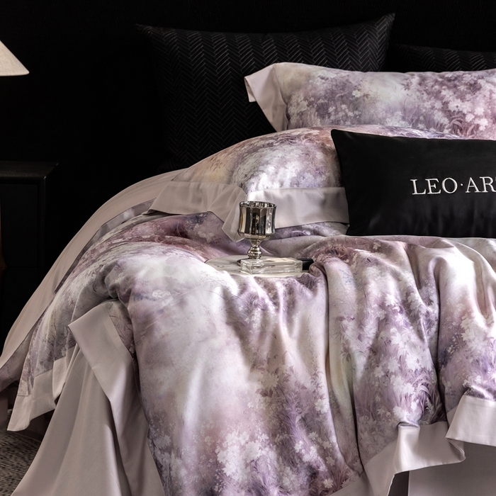 91家纺网 家纺一手货源 找家纺 涞澳家纺 2025新款天丝数码印花四件套 晚意