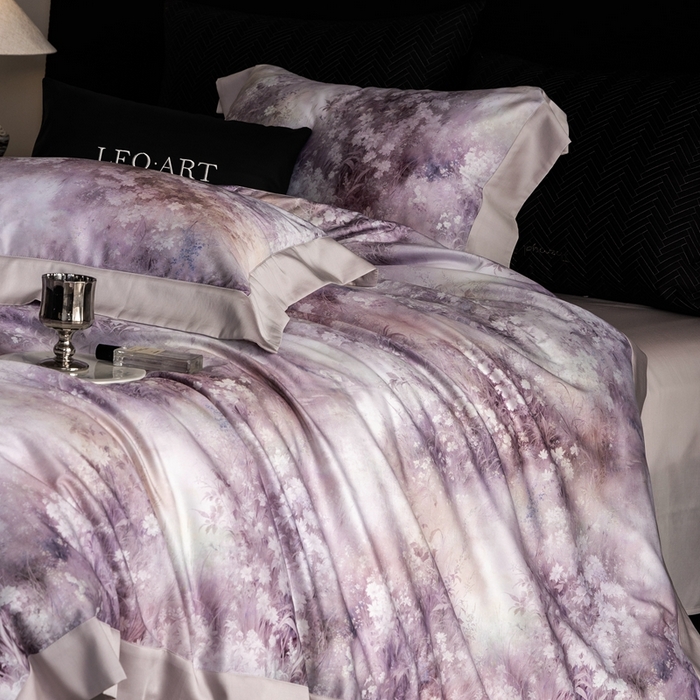 91家纺网 家纺一手货源 找家纺 涞澳家纺 2025新款天丝数码印花四件套 晚意