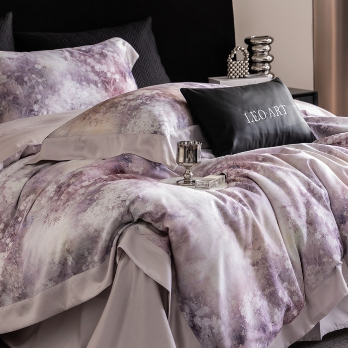 91家纺网 家纺一手货源 找家纺 涞澳家纺 2025新款天丝数码印花四件套 晚意