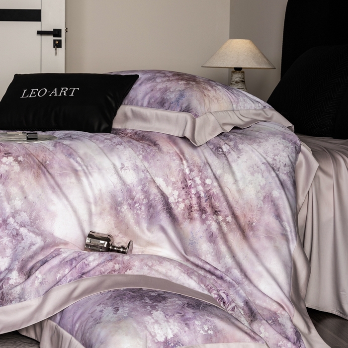 91家纺网 家纺一手货源 找家纺 涞澳家纺 2025新款天丝数码印花四件套 晚意