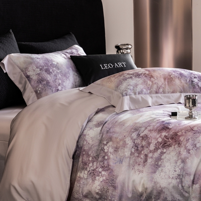 91家纺网 家纺一手货源 找家纺 涞澳家纺 2025新款天丝数码印花四件套 晚意