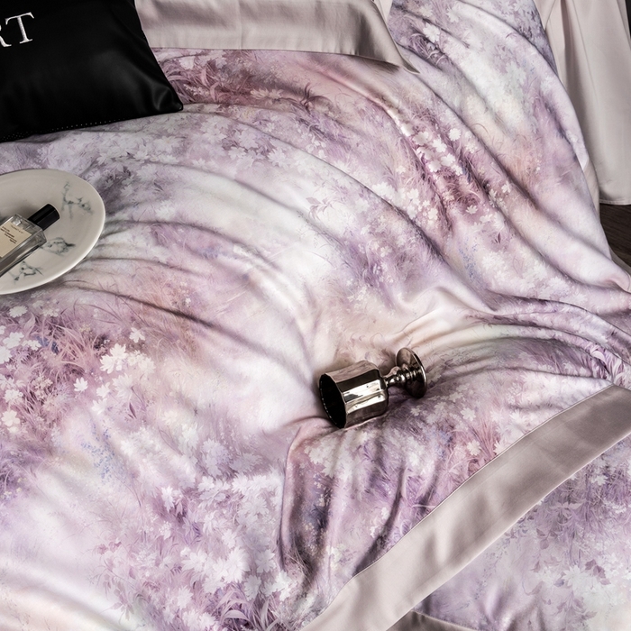 91家纺网 家纺一手货源 找家纺 涞澳家纺 2025新款天丝数码印花四件套 晚意