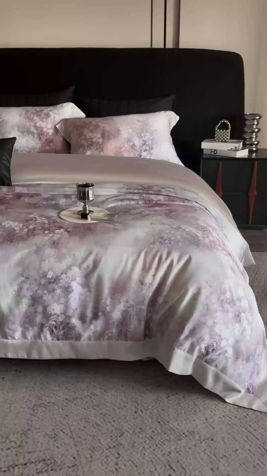 91家纺网 家纺一手货源 找家纺 涞澳家纺 2025新款天丝数码印花四件套 晚意